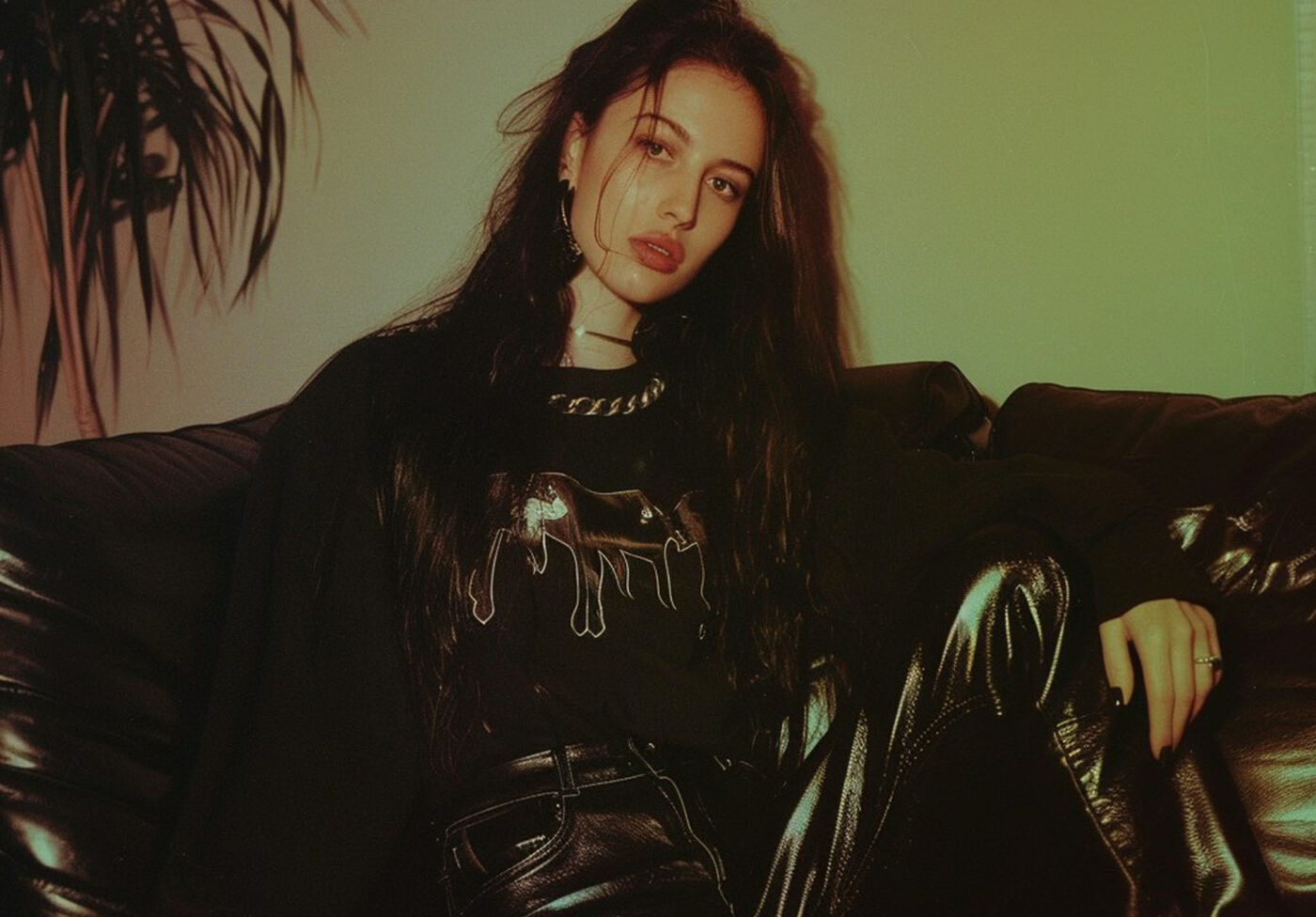 Moody Portrait of Woman in Gothic Punk Style